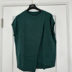 Lafayette 148 New York Asymmetrical Layer  Cap Sleeve Sweater Size L